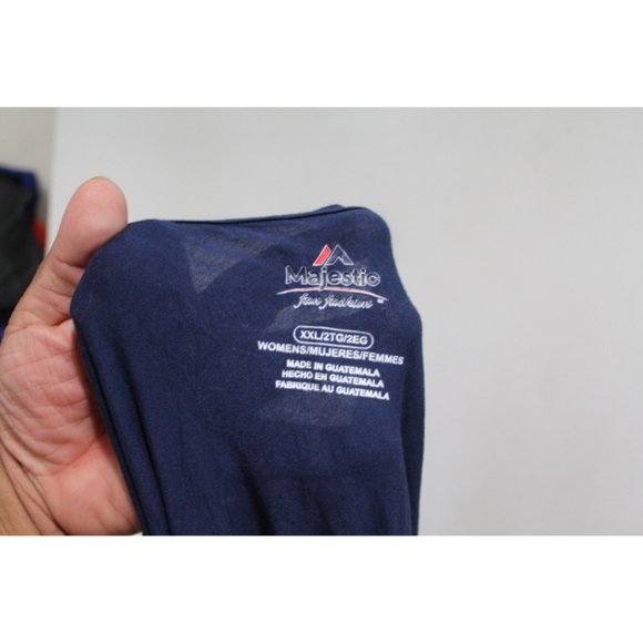 New York Yankees Women Blue Top Majestic Casual Size XXL - Picture 2 of 8